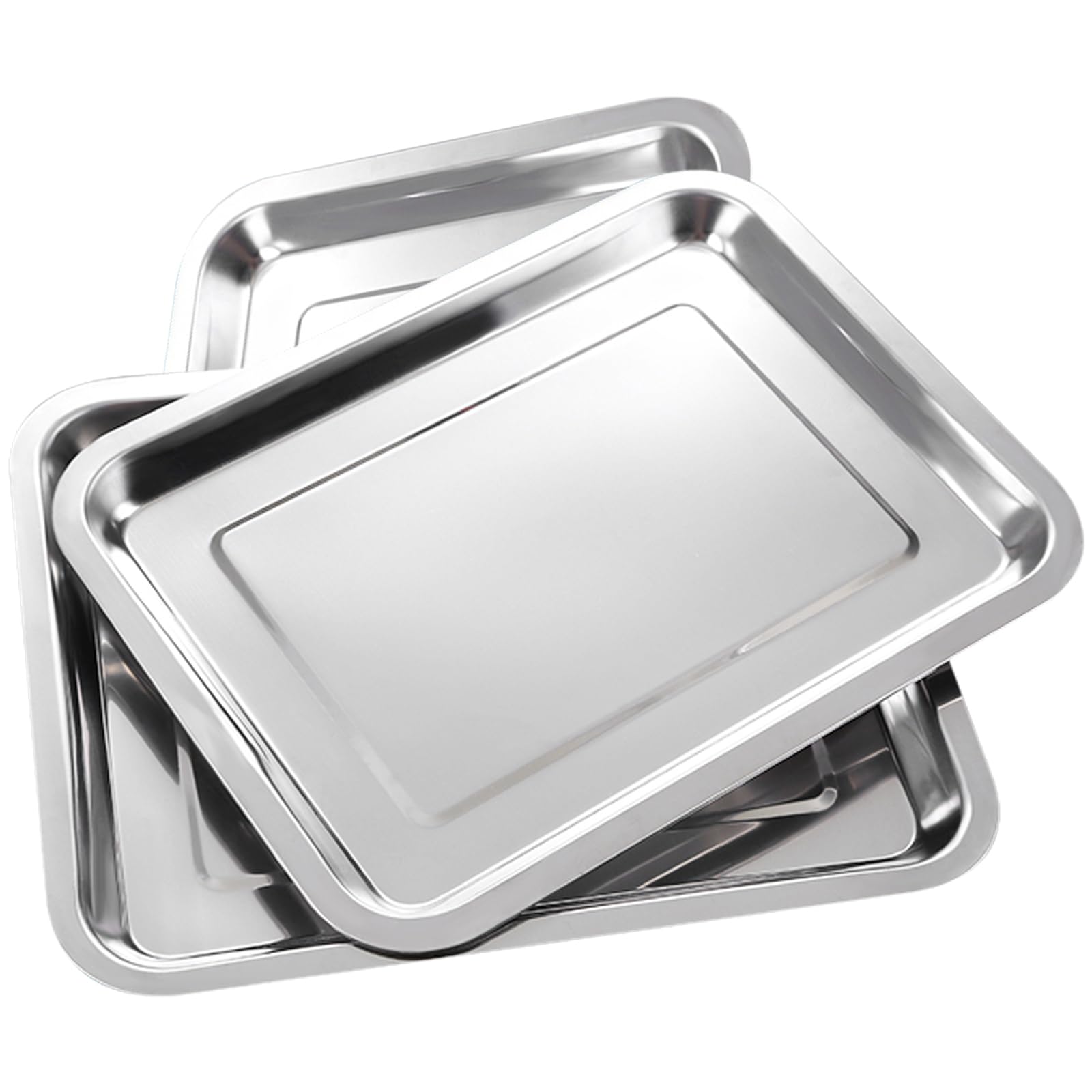 Lot de 3 plateaux plats en acier inoxydable pour laboratoire dentaire 34 x 25 cm