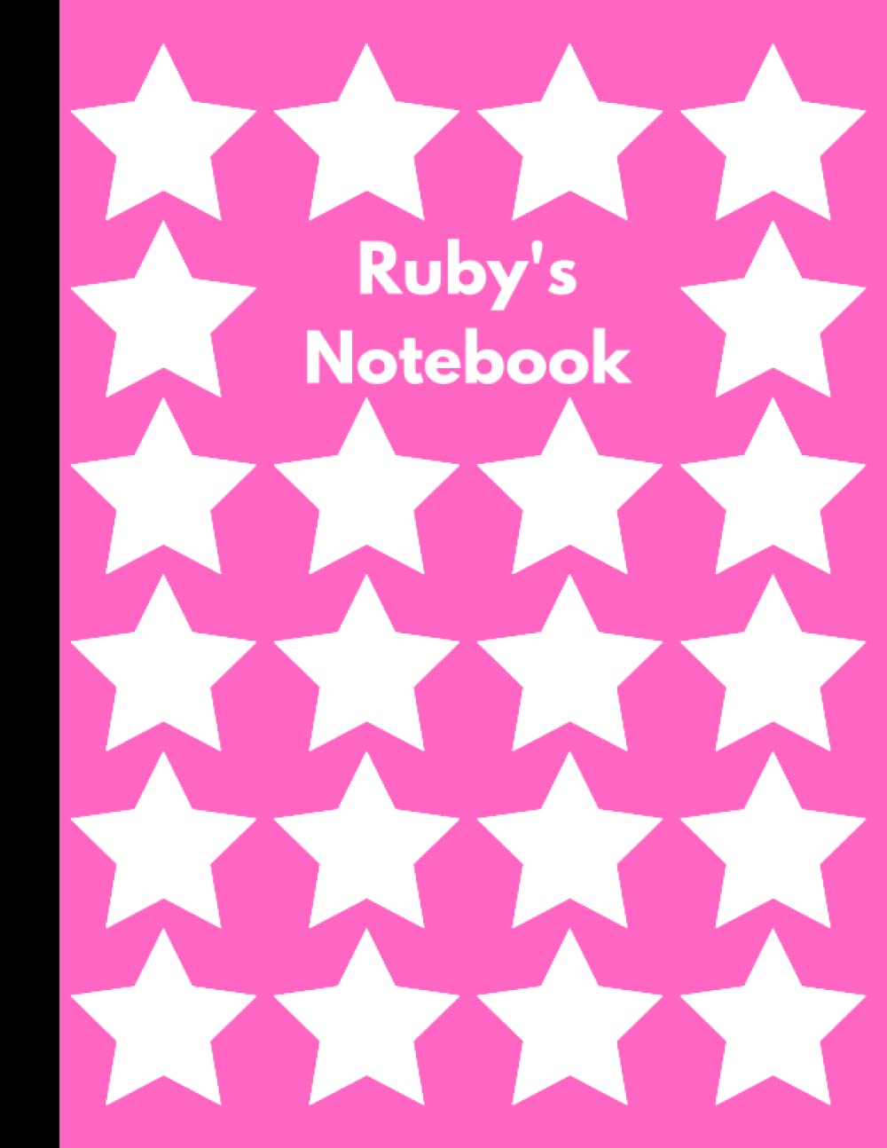 Ruby's Notebook: Personalised Pink Star Inspired Lined Journal