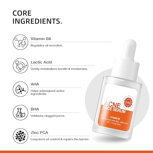 Miniatura 2 de AOPEIBOTO Tratamiento del acné para la cara, suero de ácido salicílico, esencia de cuidado de la piel para el acné, puntos negros, sebo, poros, tono