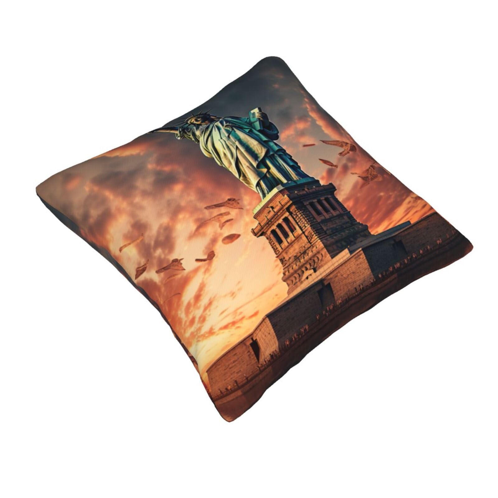 Amazon.com: Statue of Liberty in NYC Throw Pillow,Soft Square