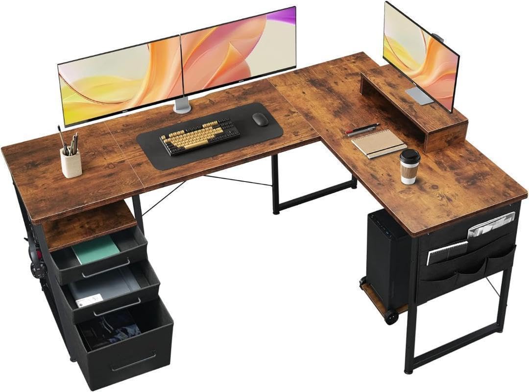 Amazon | M261 l字デスク 机 pcデスク ワークデスク コーナーデスク  