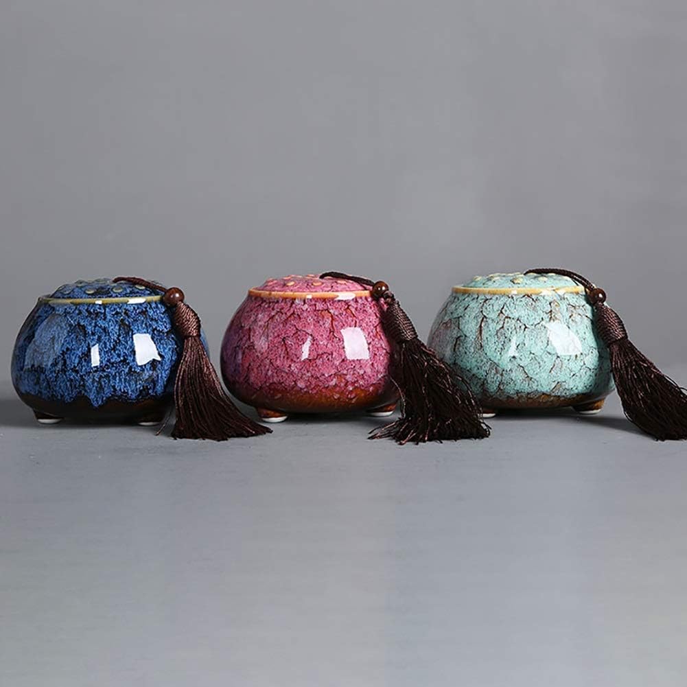 灰用火葬骨壷 大人&amp;ペットの灰用の葬儀骨壷、人間の小さな記念壷、手作りのセラミック記念品、自宅または墓地の埋葬骨壷、犬、猫