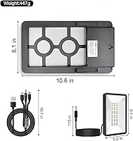 Vista 2 de Panel solar de 6 V 5 W con batería de litio recargable de 2400 mAh incorporada y luz LED, kit de cargador de batería solar con salida USB de 5 V