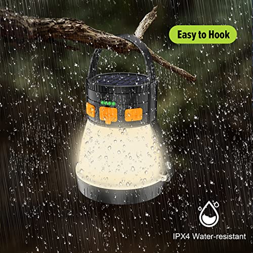 Led Camping Lantern, 1500 Lumens Camping Lantern Rechargeable With Solar Panel Charging, Waterproof, 8 Light Modes, 7500Mah Power Bank, Camping Flashlight For Hurricane Emergency, Hiking, Outdoor #TOP6
