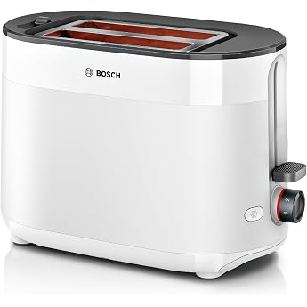 Bosch Compact Toaster MyMoment TAT2M121, Integrated Bun Attachment, with Defrost Function, Automatic Shut-Off, Lift Function,