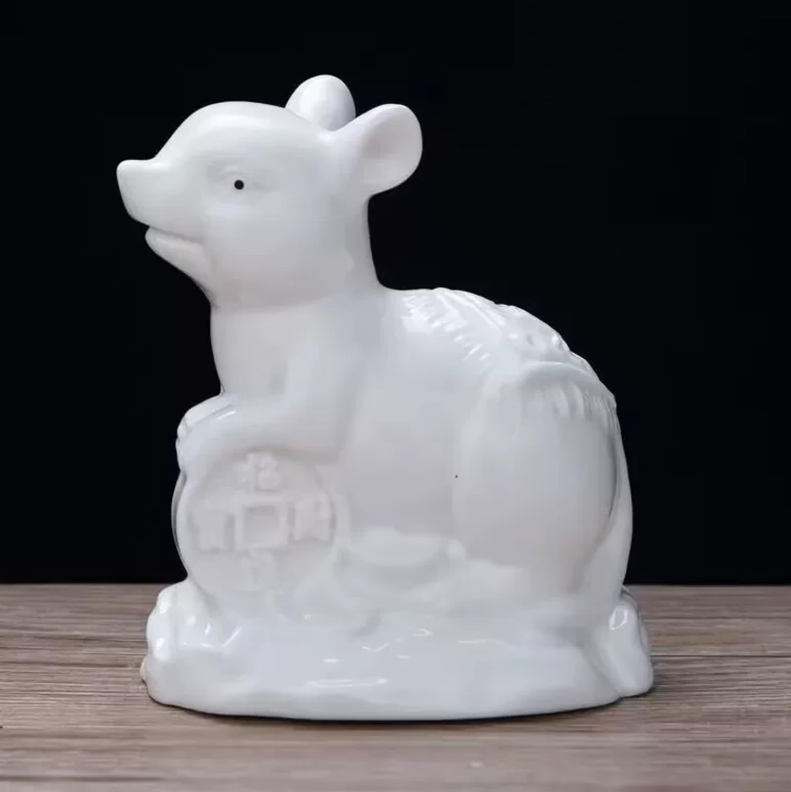 Statuetta in ceramica di un topo bianco scultura di animale ornamento in ceramica arte decorazione per hotel casa ufficio regalo di nozze