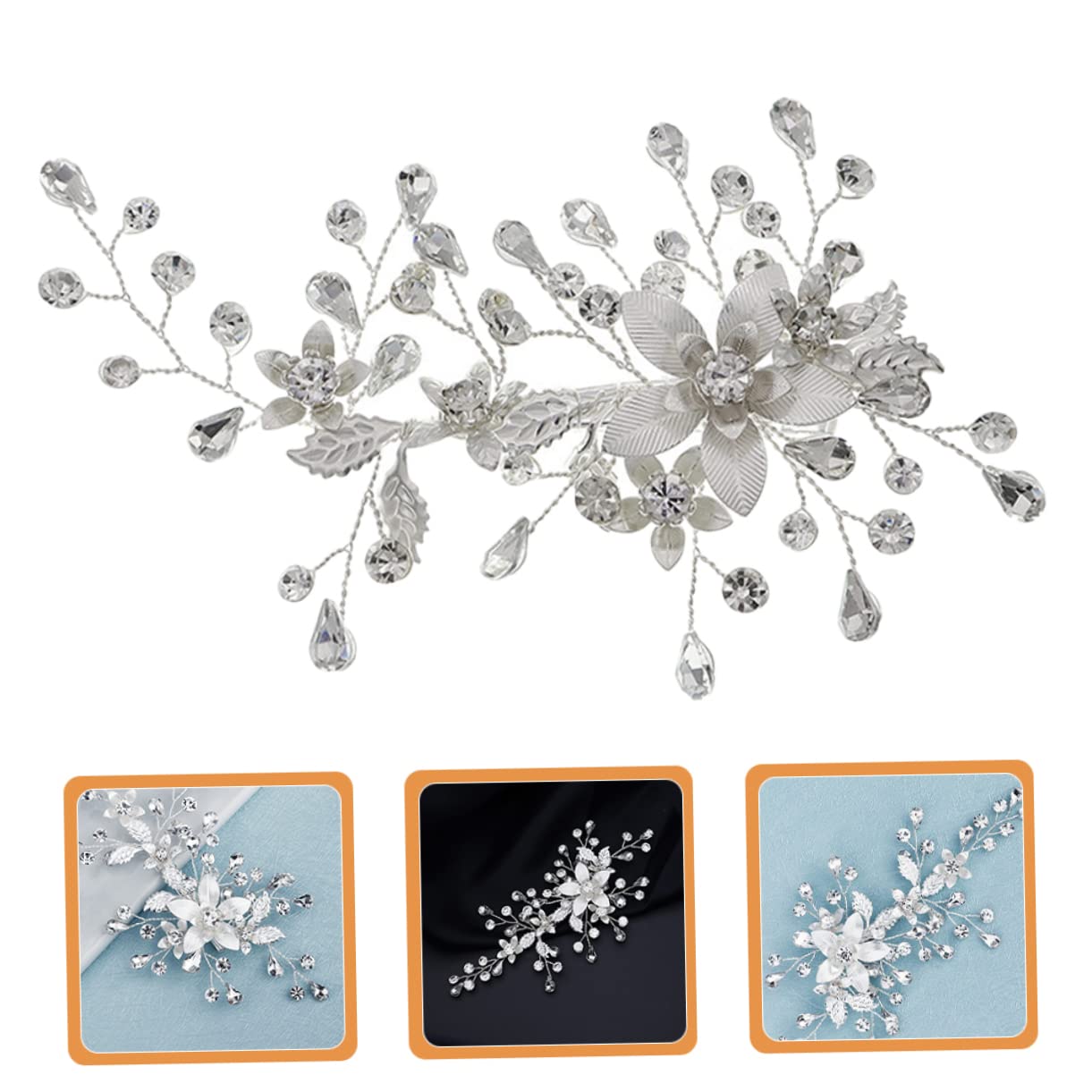 Abaodam 3stücke Braut Haarschmuck Blumen Haarspange Mit Strass Elegantes Accessoire Für Hochzeiten Partys Und Besondere Anlässe Geeignet Für Lange Und Dicke Haare Sicher Und