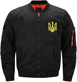 Ukraine Coat Arms Flight Bomber Jacket Fall Winter Thicken Windbreakers Padded Coats Casual Outwear for Men