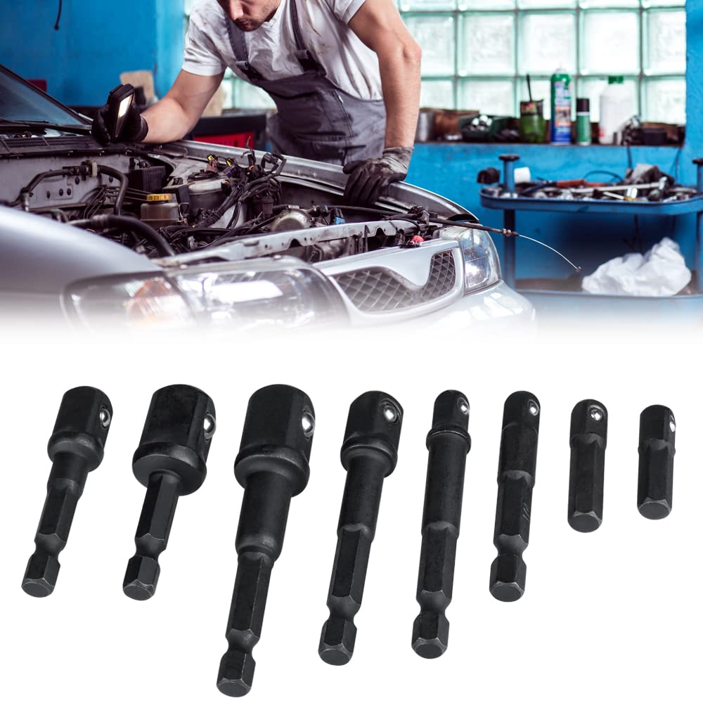 Mesee Stecknussadapter Set - 8-teilig, 1/4", 3/8", 1/2" Antrieb, Für Bohrmaschinen & Schraubenschlüssel