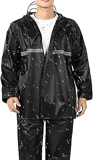 Motorcycle Raincoat | Waterproof Rain Gear Suit | Breathable Reflective Rainwear, Hood Rain Jacket and Rain Pants for Adults