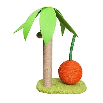 Aswadh Durable Cat Scratching Post Scratcher W/Ball Interactive Toy Little Orange