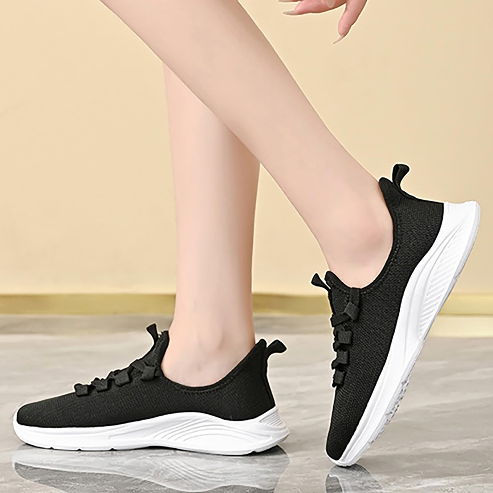 Scarpe per Camminare Donna Ortopediche Eleganti Sneakers Platform Donna | Tennis Camminata in Pelle Sintetica per Allenamento Palestra Calzature Atletica Concezione Ergonomica Tomaia Maglia