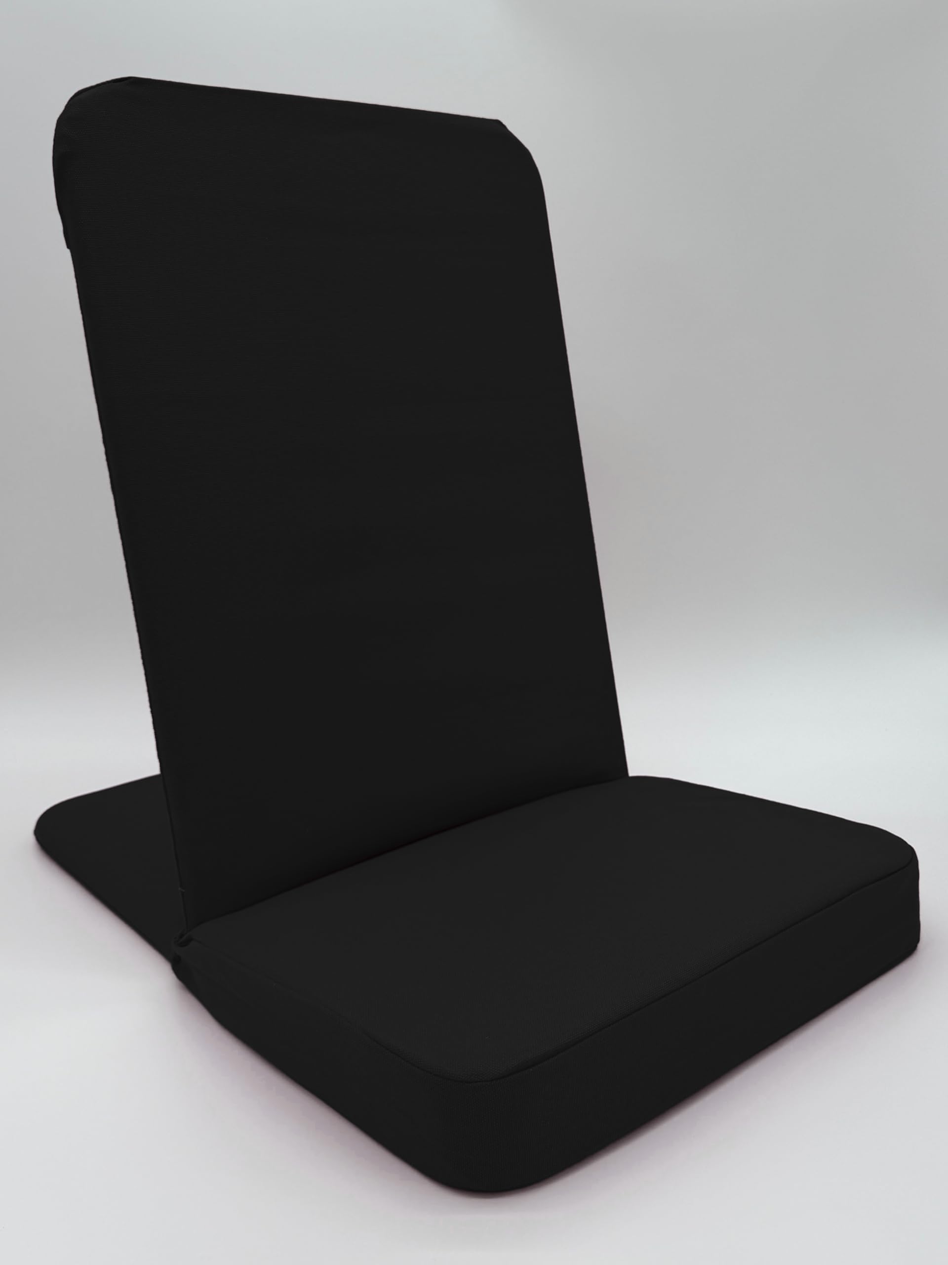 Original BackJack-Made in THE USA- Folding Black Cotton Fabric Lightweight Floor Seating Chair for Gaming, Families, Parents, Daycare, Back Support, Reading, Yoga, Meditation, School