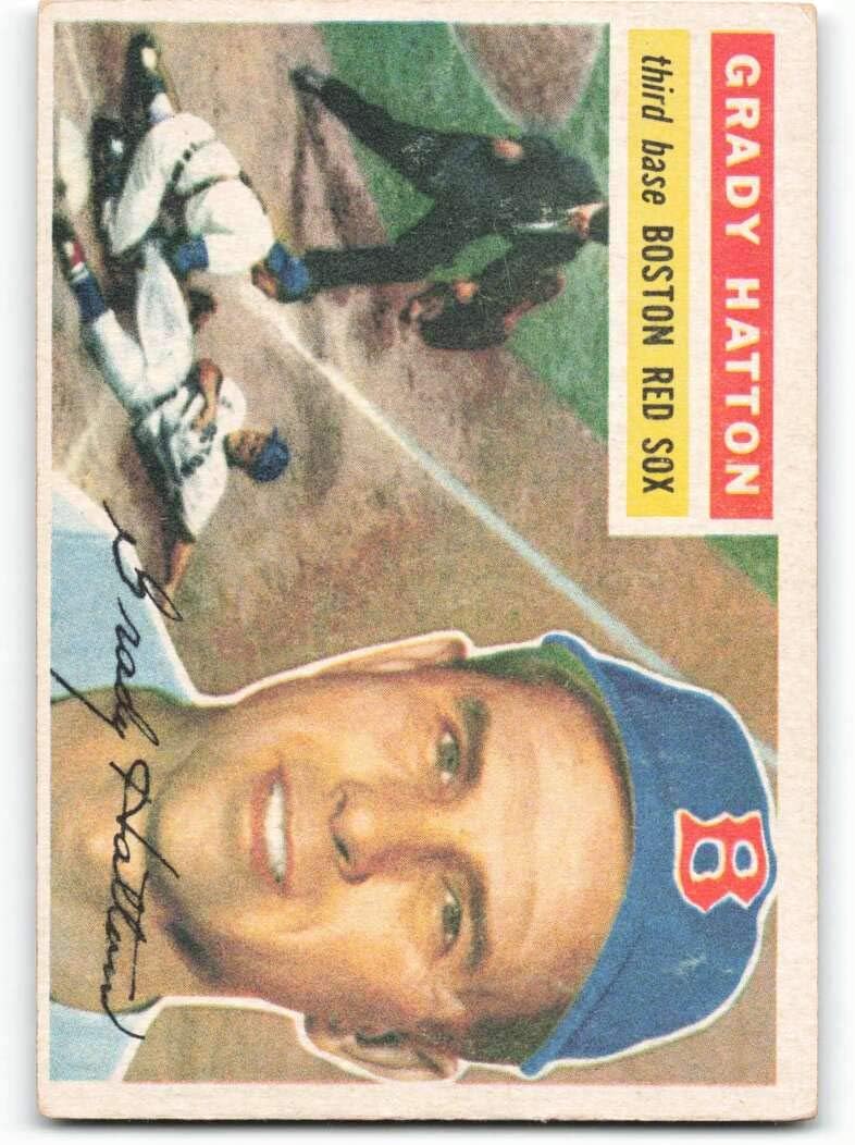 1956 Topps #26b Grady Hatton White Backs EX Excellent Boston Red Sox Baseball MLB
