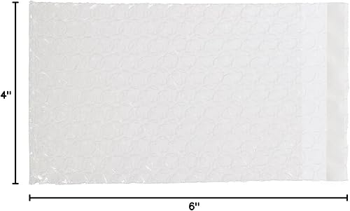Miniatura 4 de Generic Bolsa de embalaje autosellante de burbujas transparentes lisa en ambos lados 4 "x 6"+1" - 100 PCS