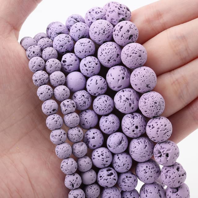 630 Perline In Pietra Lavica Naturale 6mm - Perline Sfuse Per Gioielli Fai Da Te