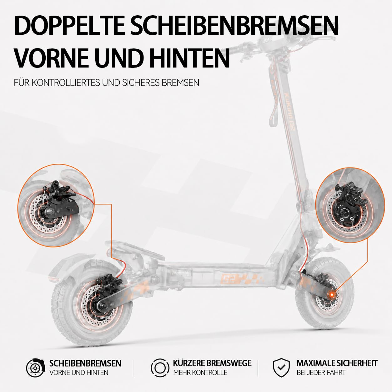 Kukirin E Scooter,Elektro Elektroroller Erwachsene Elektroscooter,E Roller Offroad,Elektro Scooter Roller,Patinete electrico(55 Km Reichweite),G2