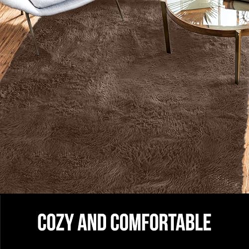 Miniatura 8 de Gorilla Grip - Alfombra de piel sintética suave, lavable, resistente al desprendimiento y a la decoloración, puntos de agarre, para dormitorio, sala