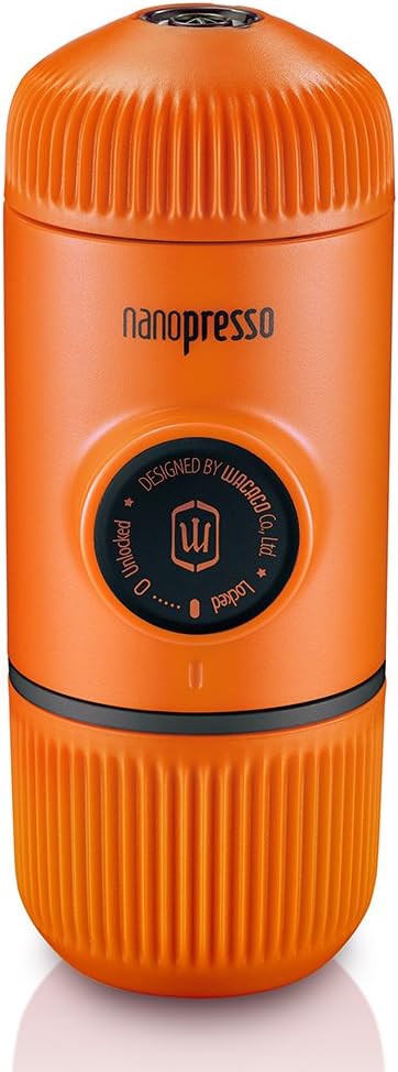 Nanopresso Portable Espresso Maker, Upgrade Version of Minipresso, 18 Bar Pressure, Orange Patrol Edition, Small Travel Coffee Maker, Manually Operated, Compatible with Ground Coffee