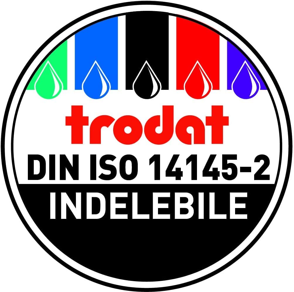 Trodat Printy 4915 Timbro Personalizzato Autoinchiostrante, max 6 Righe, Dimensione Impronta 70x25 mm, Colore Timbro Nero, Cartuccia Inchiostro Rosso, Ideale per Uffici, Aziende, Medici, Insegnanti