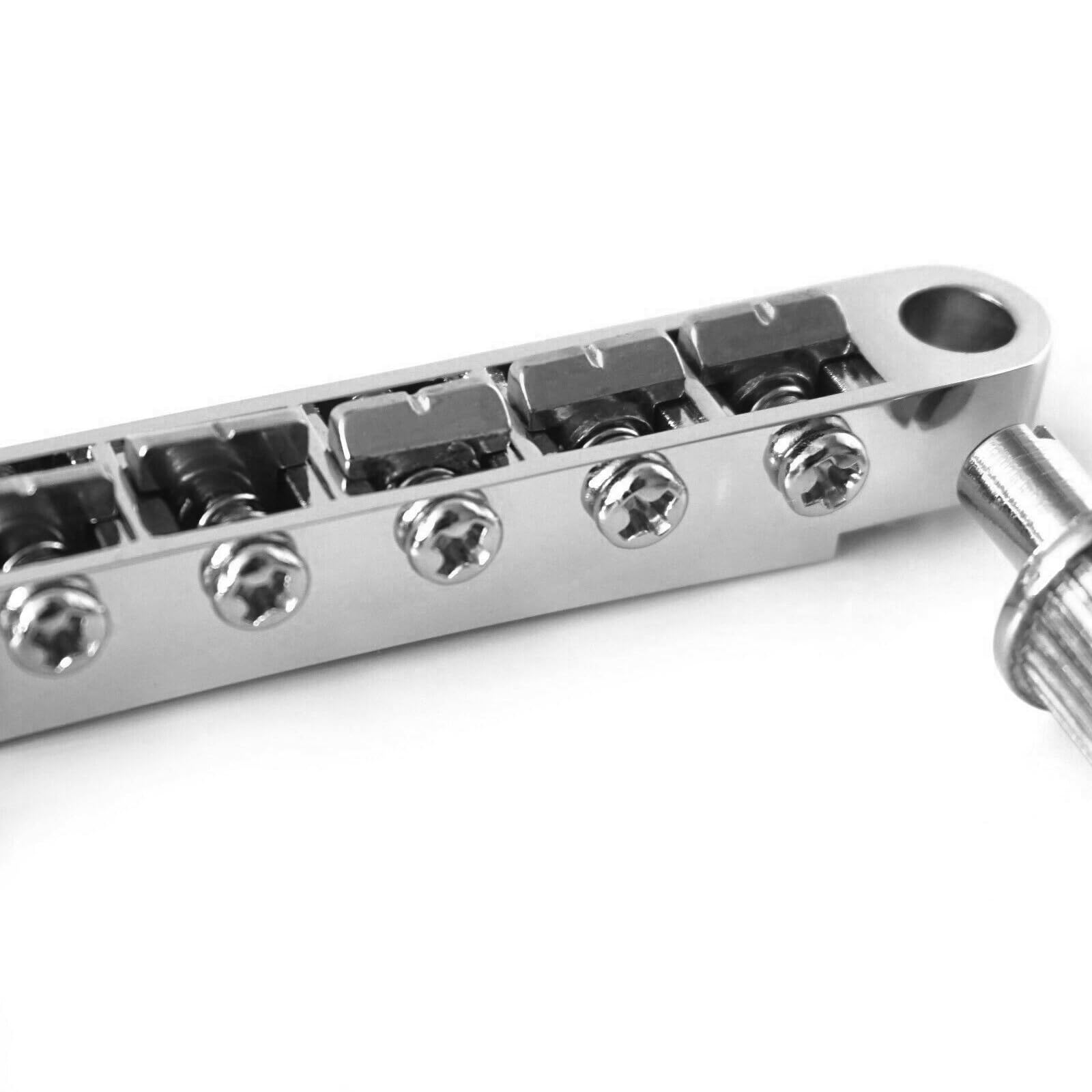Mostek gitarowy, most z siodełkami rolkowymi gitara, chromowany, ze słupkiem gwintowanym M8, LP, płytka do ściągania gitary elektrycznej, akcesoria do gitary elektrycznej, 6-strunowy uchwyt do