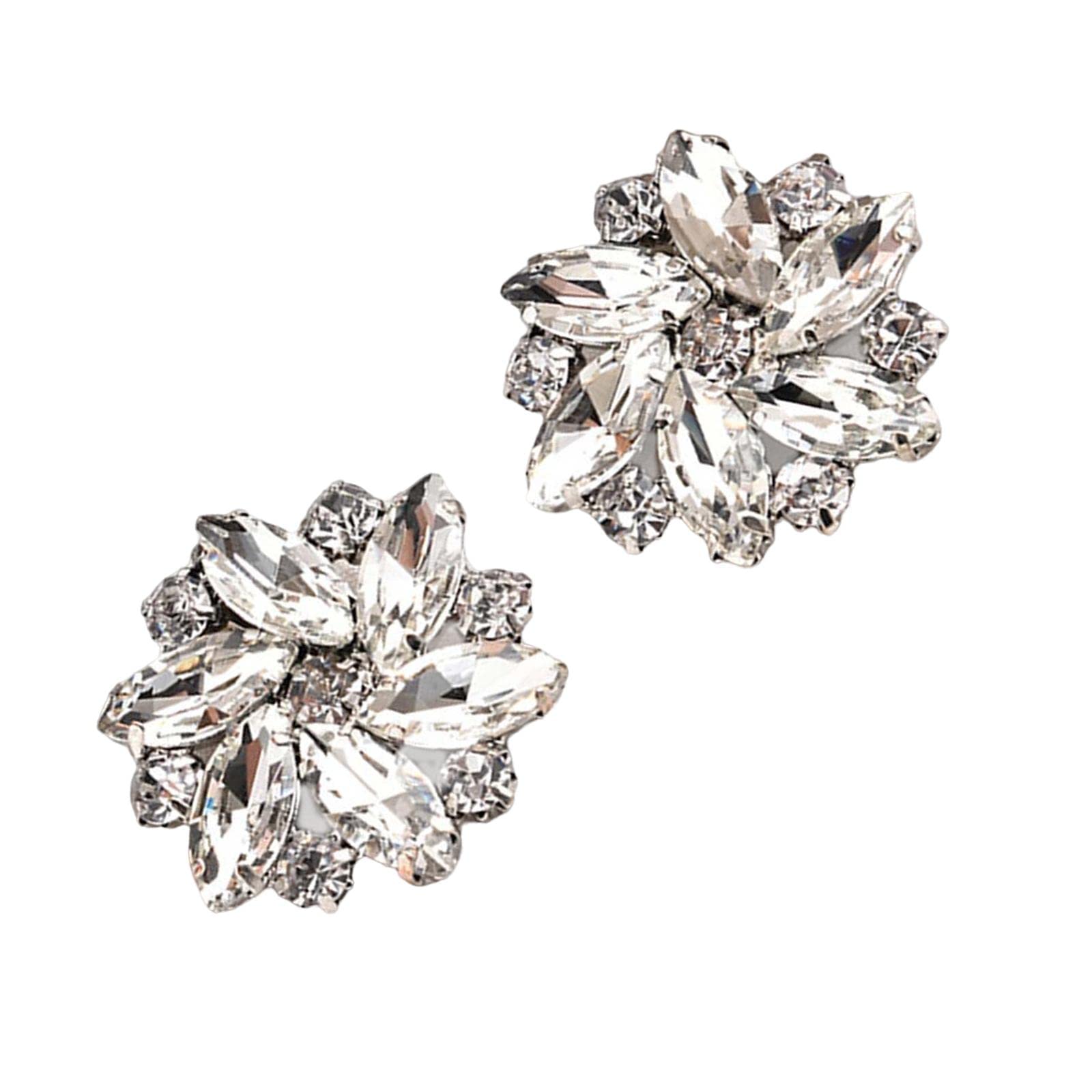 F Fityle 2Pcs Elegant Rhinestone Clips s Jewelry Decoration Crystal Buckle Heels Diamond for Brooches Flat Boots, Red — view 11