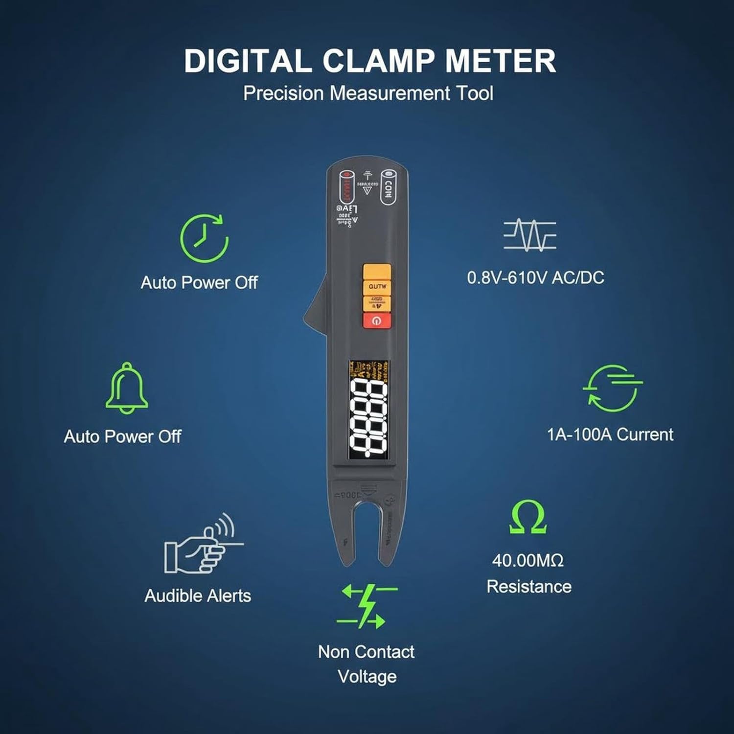 NCV Medidor 30 Amp Clamp Meter 3 - in - 1 Digital AC DC Current Voltage Tester - Multifunction Automotive Multimeter for Circuit and Parasitic Draw Detection