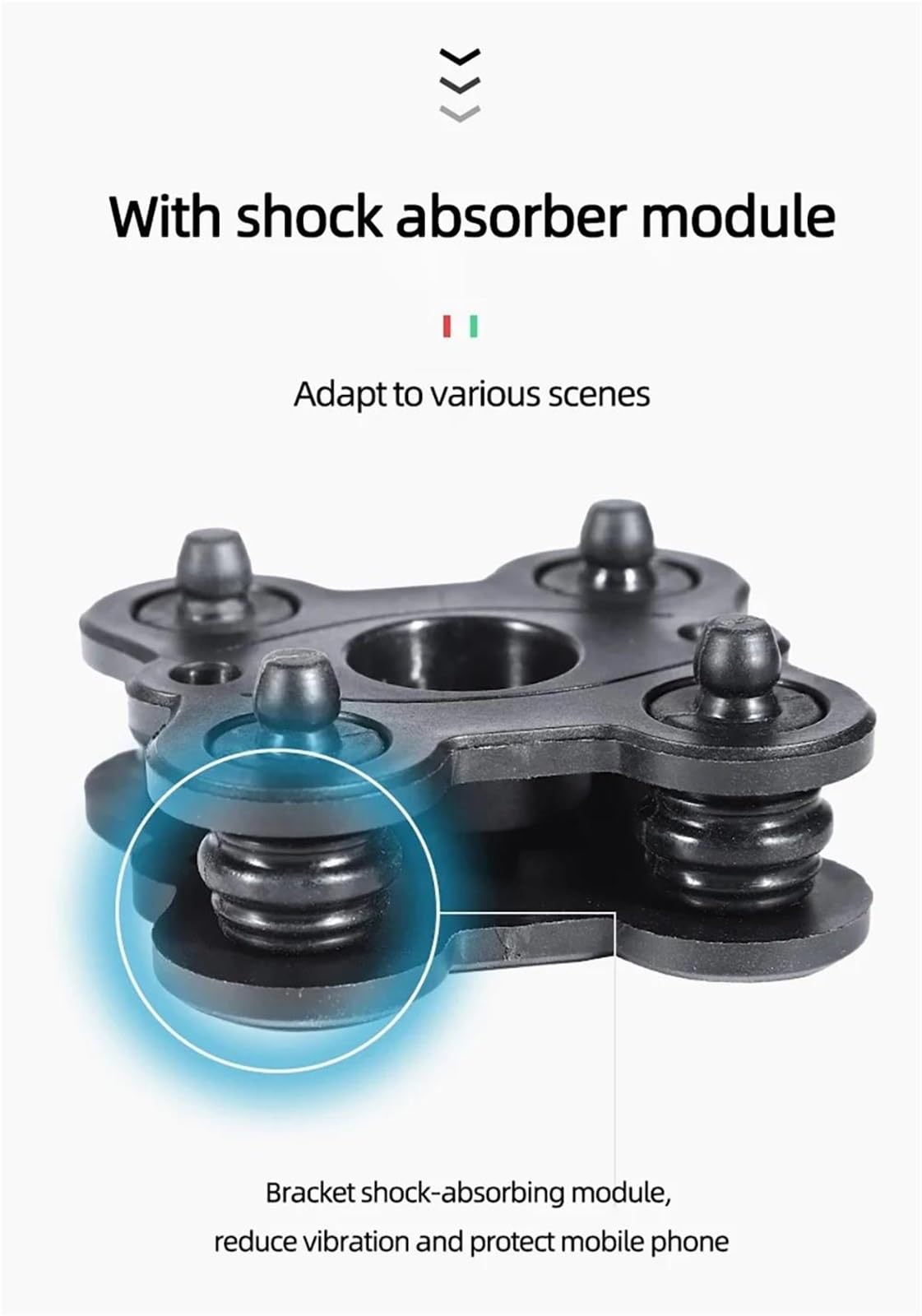 Support de téléphone pour Guidon de Moto, GPS, vélo électrique, Alliage d'aluminium, Amortisseur de Chocs Support Telephone(Black a)