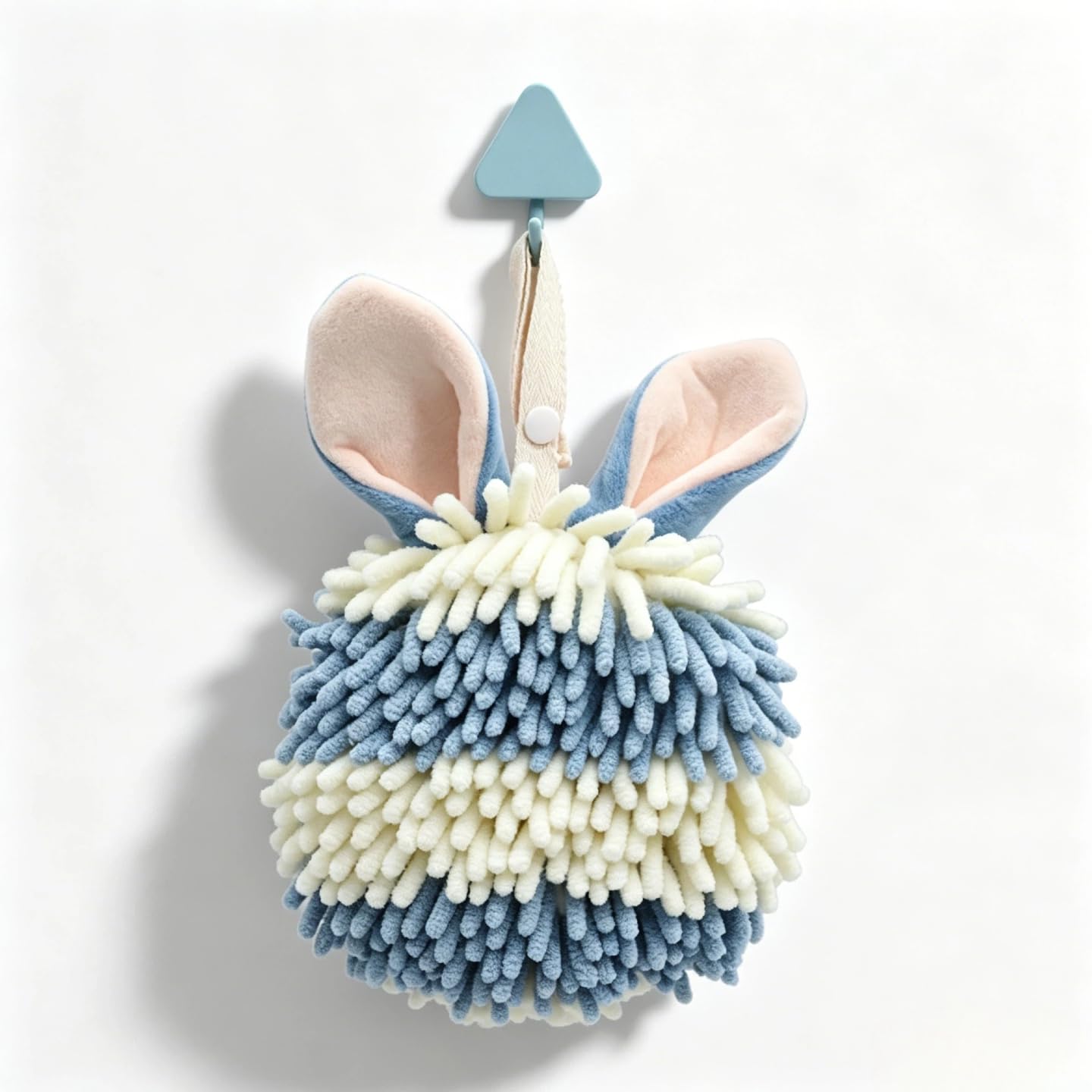 QUNZIDRESS Cute Rabbit Fuzzy Ball Hand Towel, Aesthetic Fluffy Hand Towel,Super Absorbent Quick-Dry for Bathroom Kitchen Spa, Adorable Rabbit Fuzzy Ball Decor Towel for Home, Soft Reusable Towel