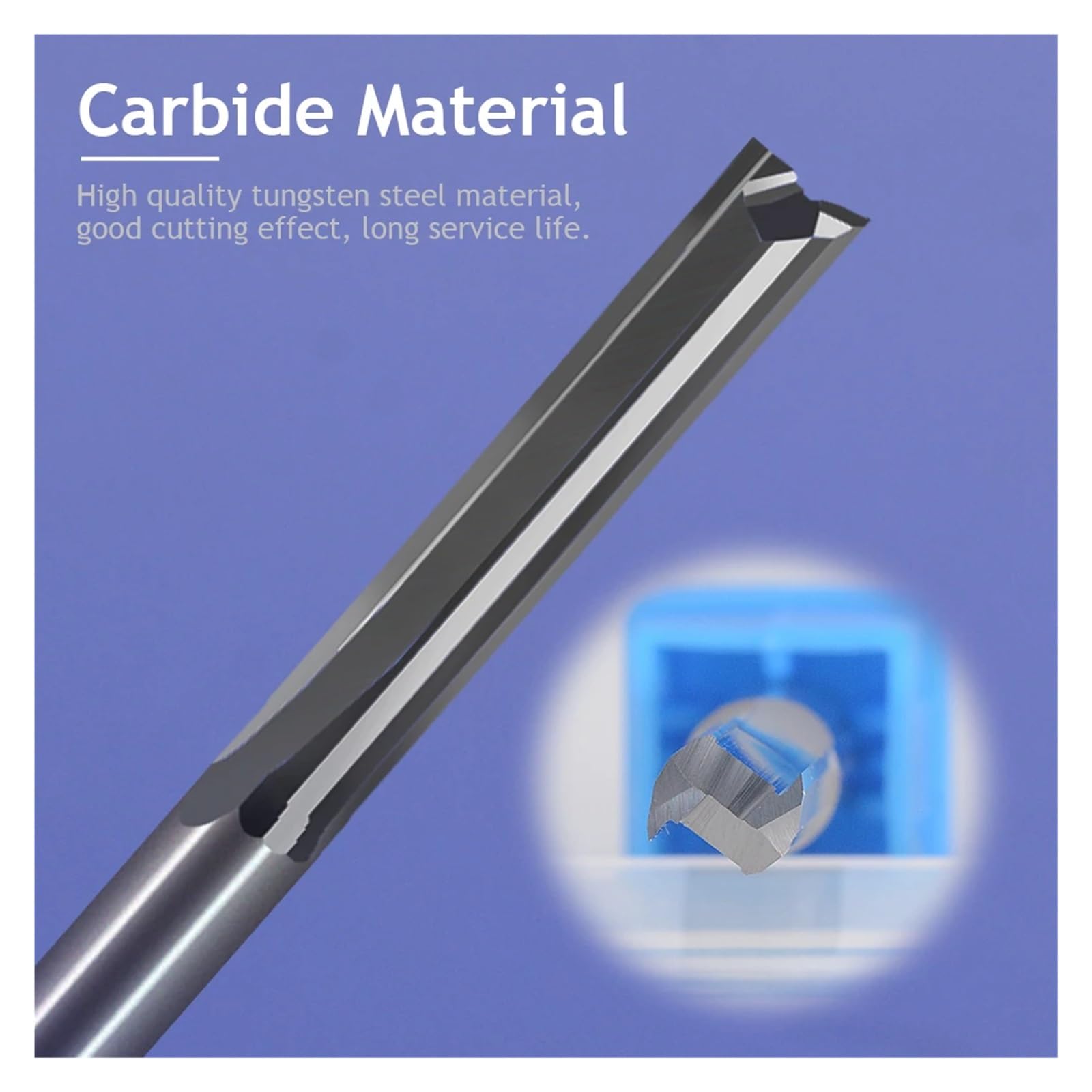 10 piezas de 3,175 x 2,5 x 12 mm, fresas de carburo de ranura recta de doble flauta, brocas for enrutador CNC for máquina de grabado de madera CNC