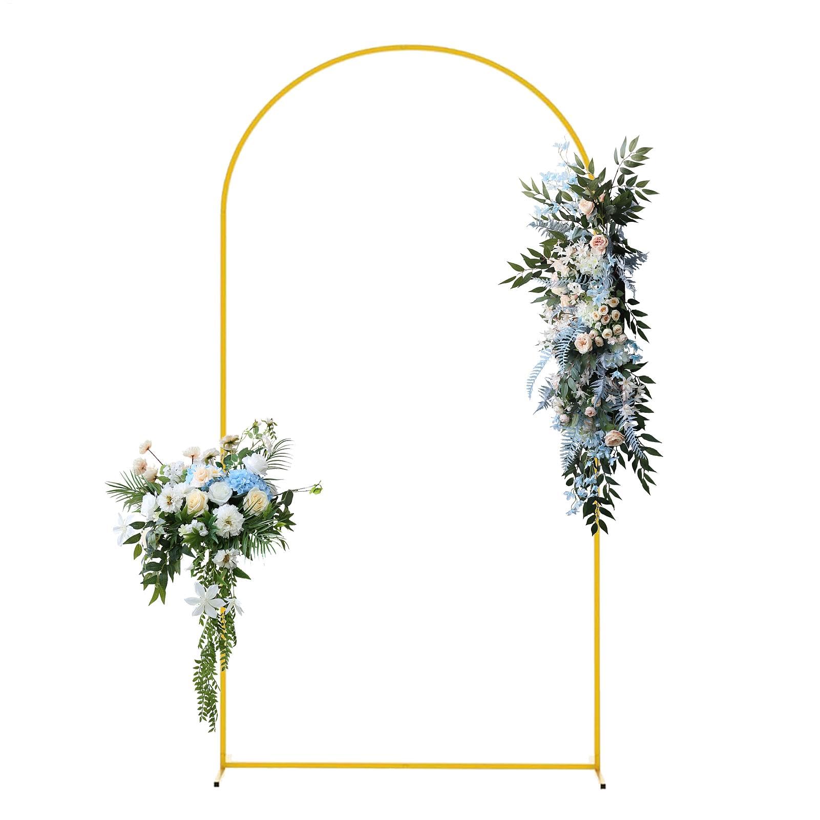 Soporte de Arco para telón de Fondo, Marco de Arco de Globos de Metal para Boda, Soporte de Fondo portátil para Puerta, Marco de Arco de Boda para Flores, Globos y Luces