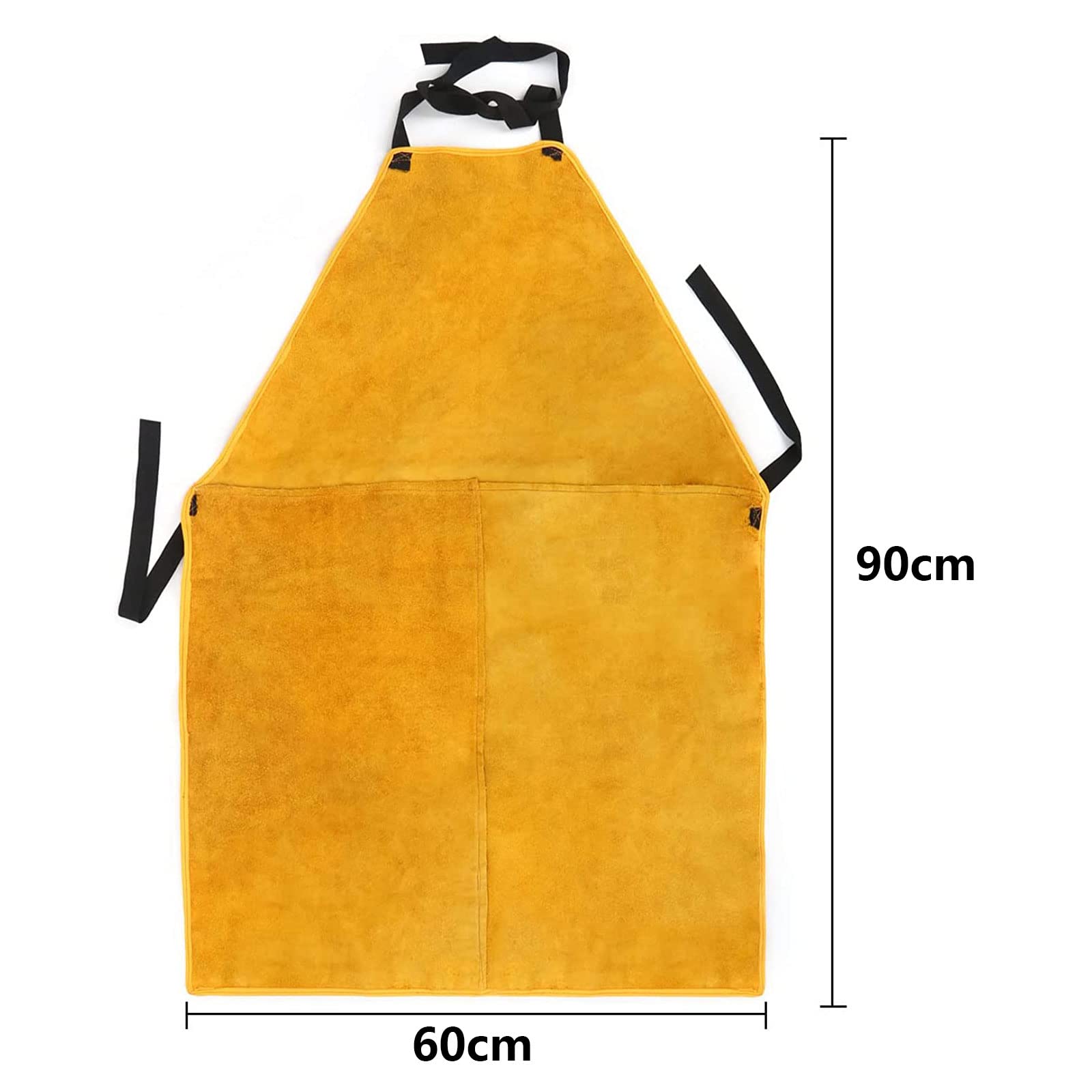 Youyijia Schweißerschürze Flammhemmende 60 x 90 cm Arbeitskleidung | lederschürze schweißerschürze aus Kuhspaltleder Hitzebeständig Spaltleder Latzschürze Verstellbare Schutzkleidung
