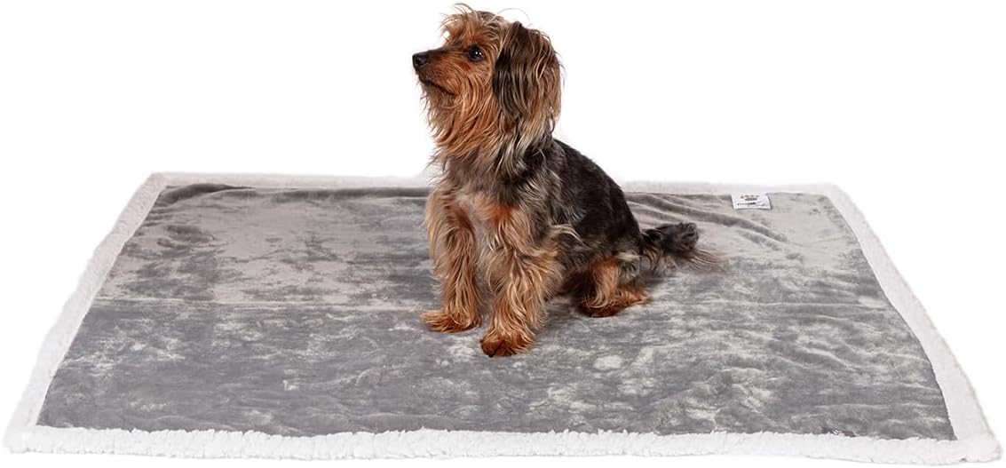 Danish Design Essentials Fur Dog Blanket Charcoal 75x100cm – Reversible Soft & Machine Washable Blanket for Dogs