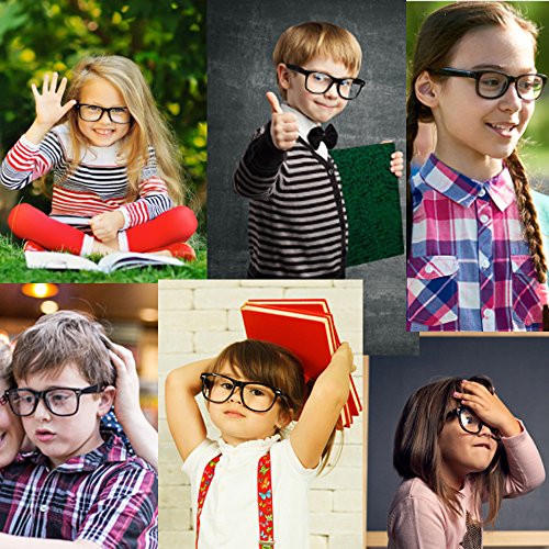 Kids Nerd Glasses Clear Lens Geek Fake For Costume Children's (Age 3-10) Black #TOP3