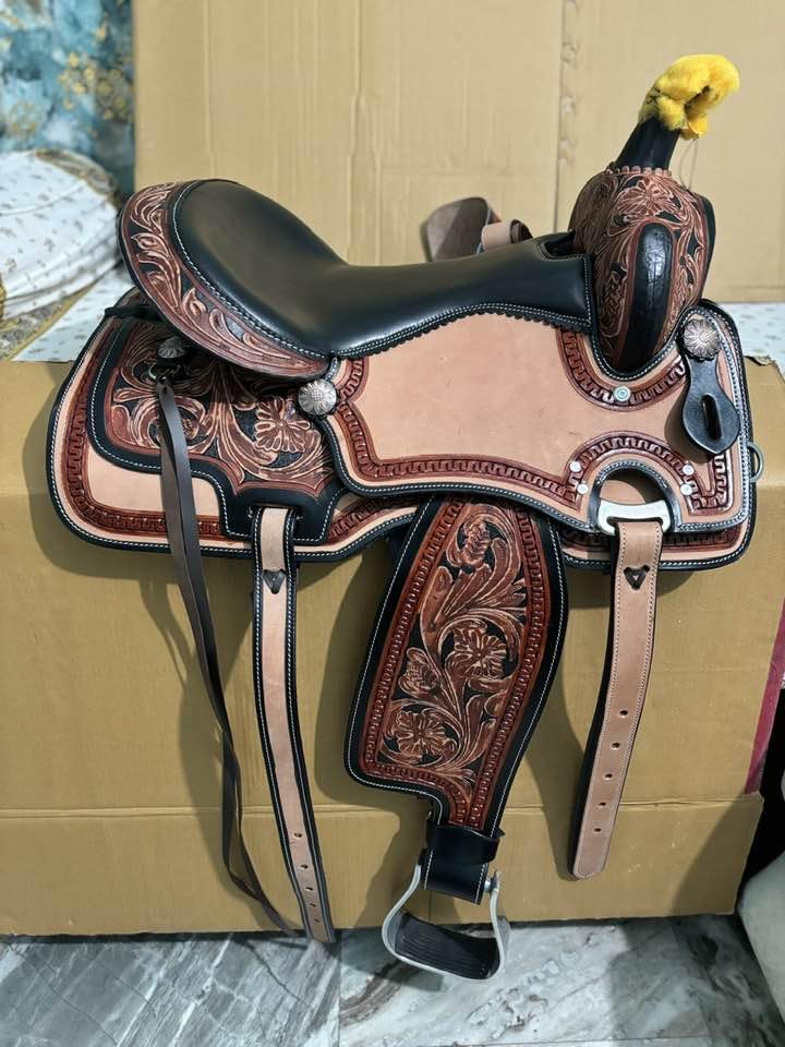 Pony - Sella in pelle scamosciata, per bambini, stile western, 25,4 - 45,7 cm, per equitazione, spettacolo, equitazione