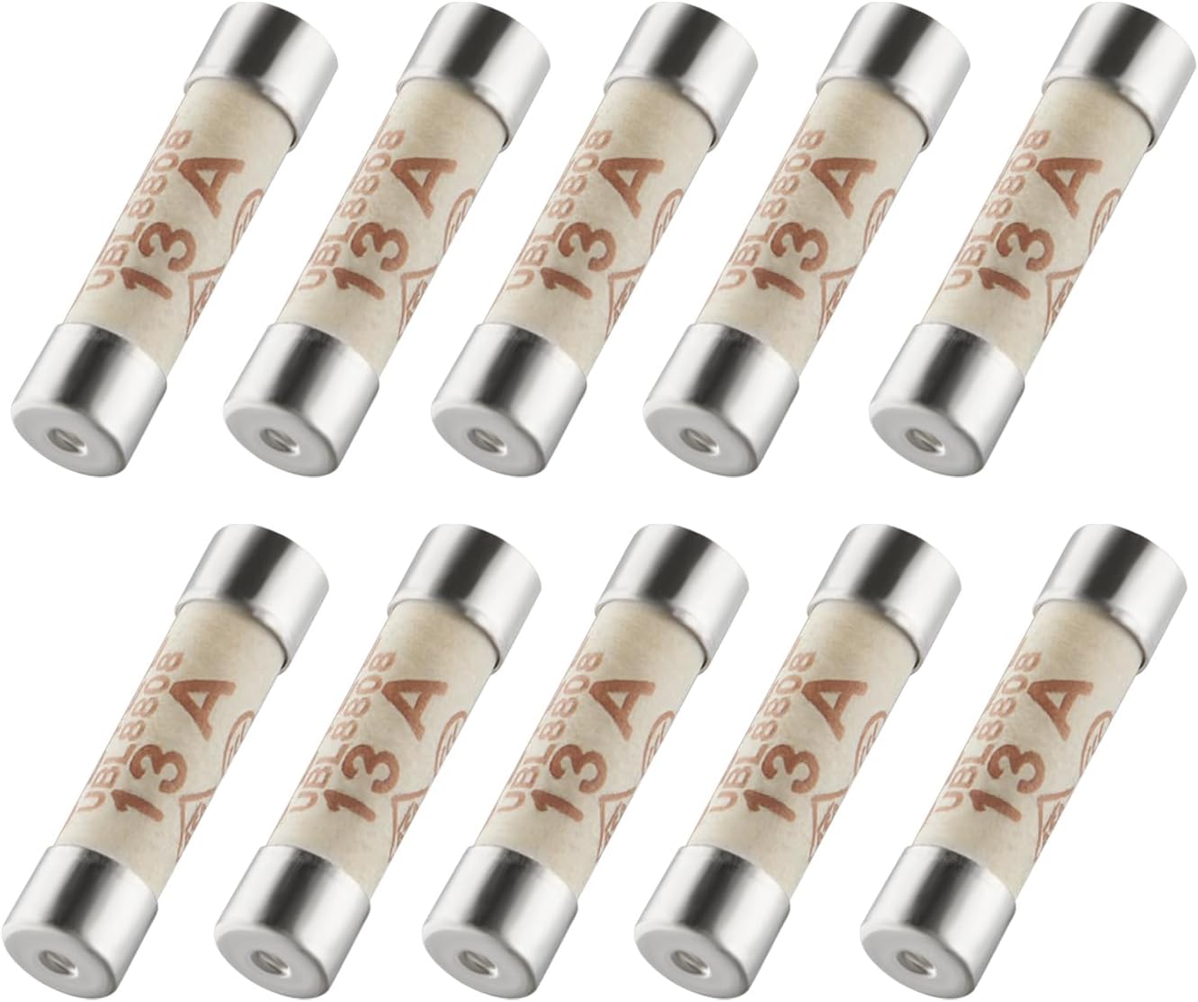 EPICKA G321 Travel Adapter Replacement Fuse - 13A Fast Acting Ceramic Fuse 250V 6x25mm (13 Amp) (10-Pack)