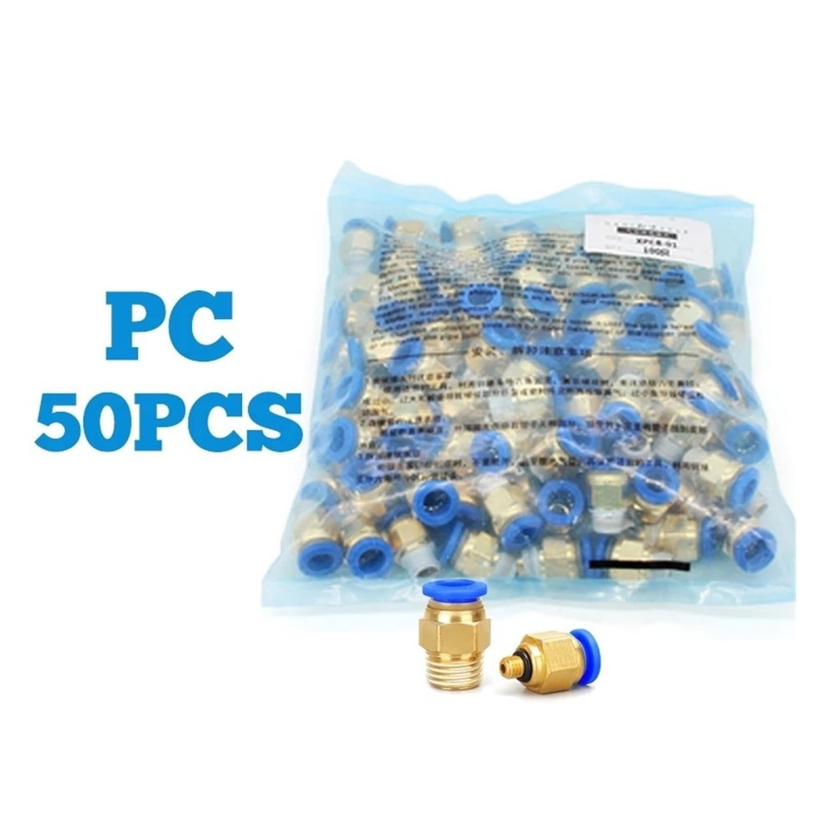 DHVIJA Set Di Connettori Rapidi for Raccordi Pneumatici Da 50 Pezzi - Giunti Con Filettatura Maschio In Ottone for Sistemi Di Aria E Vuoto, Compatibili Con Tubi Da 4 Mm A 12 Mm joyous(6mm,1/4 inch)
