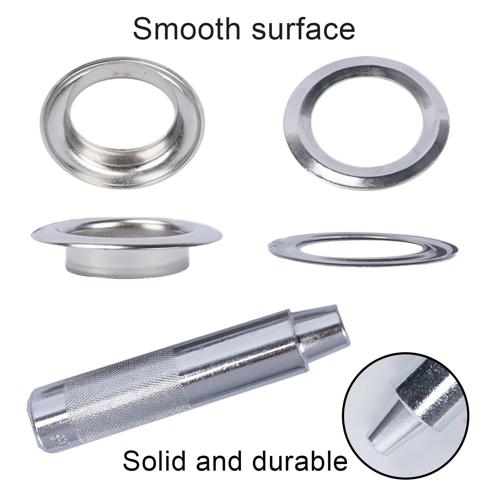 Luabue 200PCS 17MM Grommets Eyelets Tarpaulin Repair Kit Eyelet Punch Kit Metal Eyelets and Punch for Fabric Leather Craft Tarpaulin Curtains DIY and Decoration - Image 3