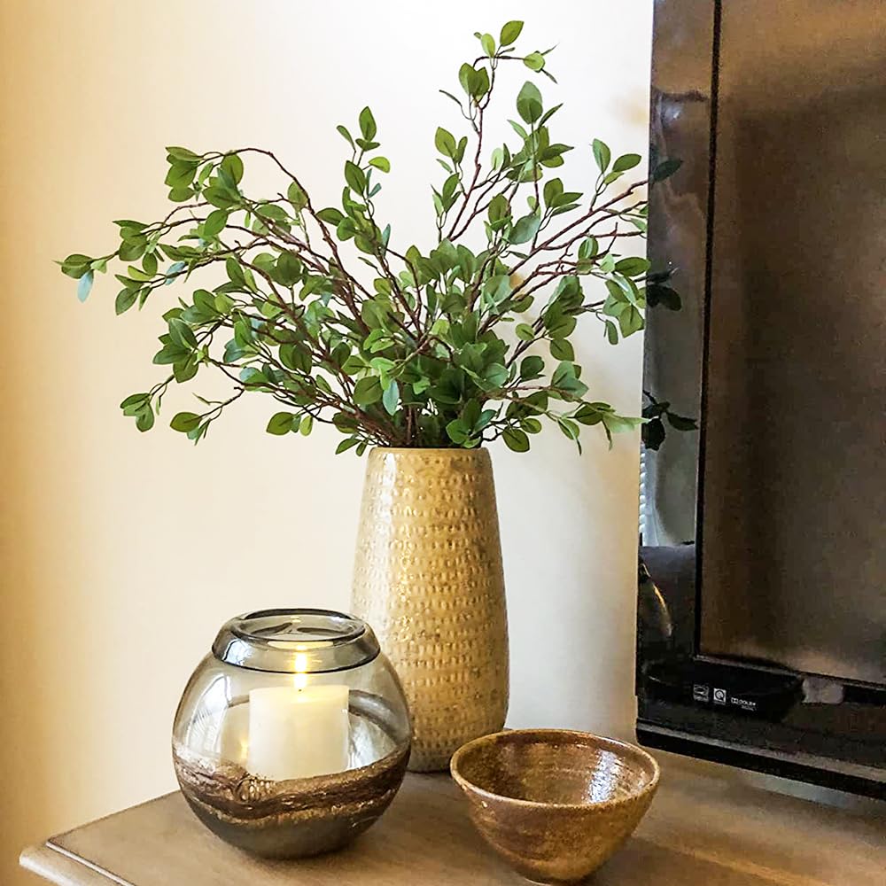 6pcs Faux Stems Artificial Branches for Vase Artificial Stems Artificial Greenery Stems Faux Green Stems Artificial Eucalytus Branches Fake Stems(42