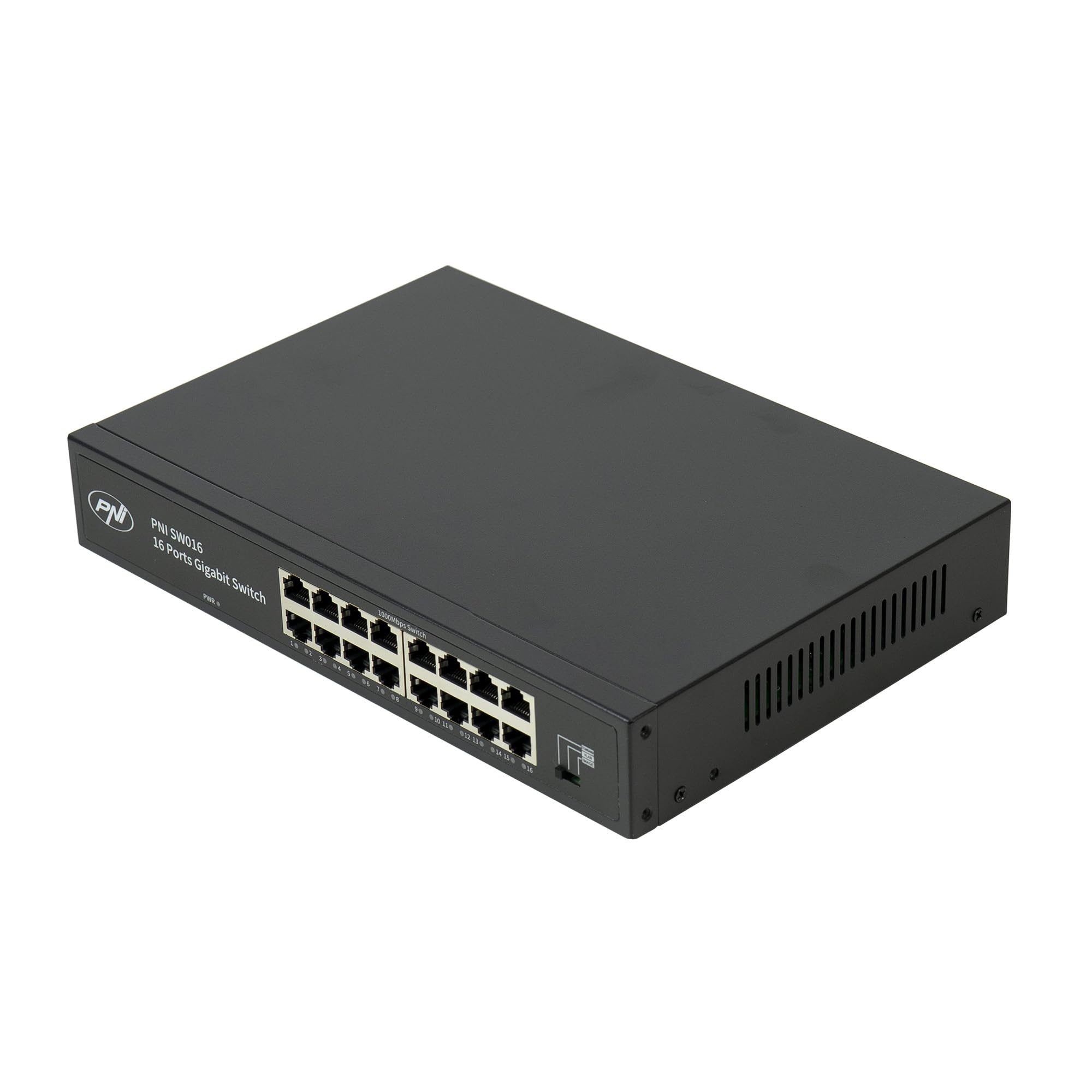 Switch PNI SW016, 16 x 10/100/1000 Mbps, Gigabit, custodia in metallo