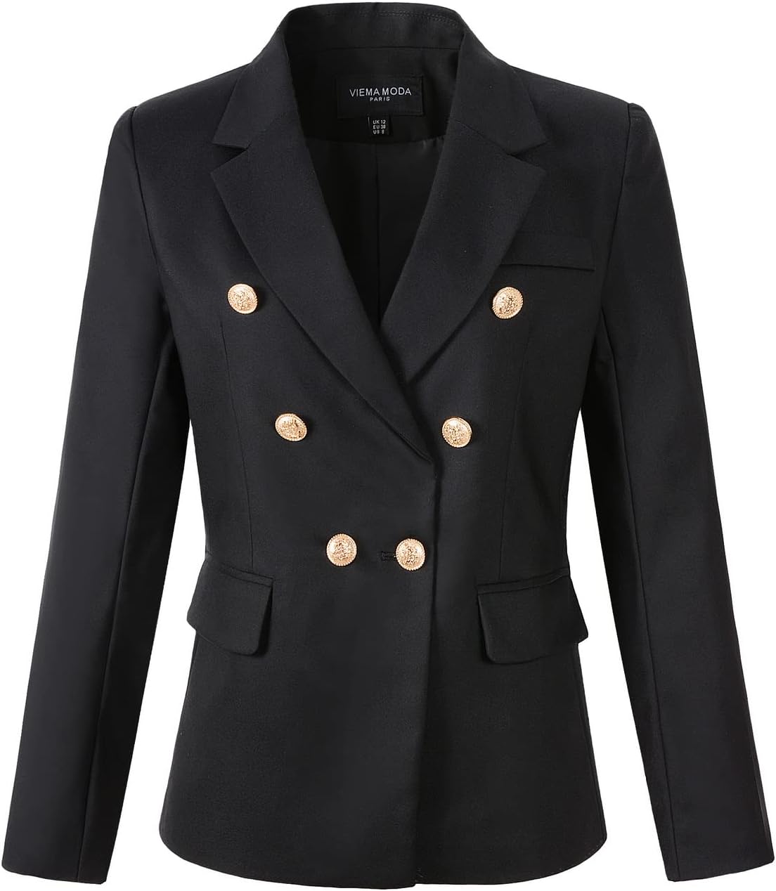 Womens Double Breasted Blazer Ladies Jacket Work Suit