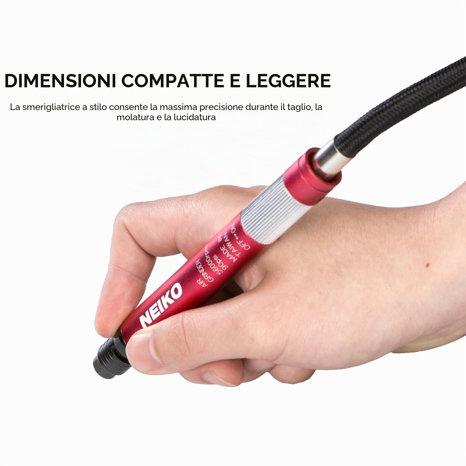 Neiko® 10649 a air-powered micro smerigliatrice, matita tipo con capacità di 54,000 rpm | 1/20,3 cm