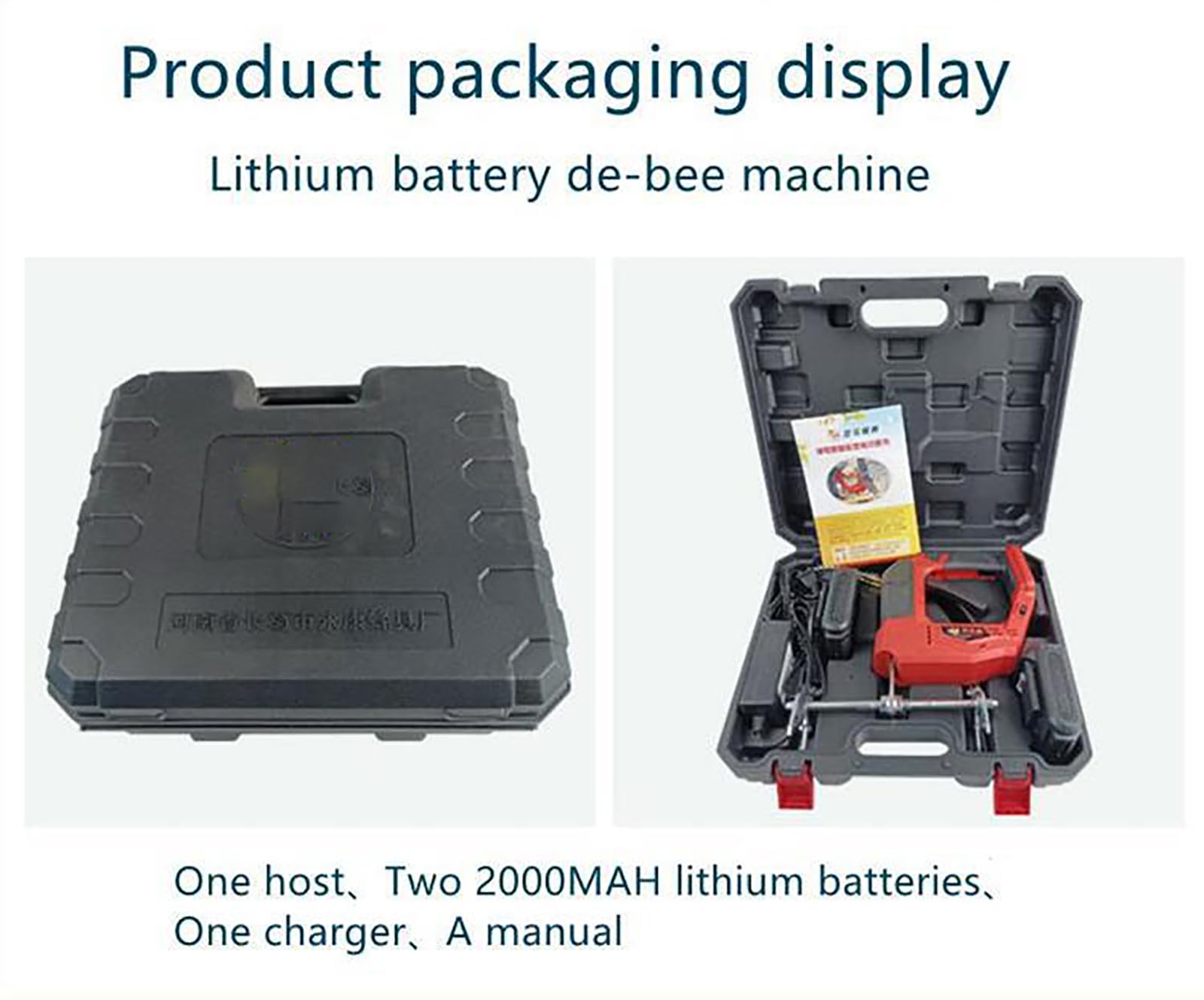 Beehive Frame Shaking Machine, Portable Cordless Bee Remover, 4 Speed with Batteries & Charger, for Imker Farm
