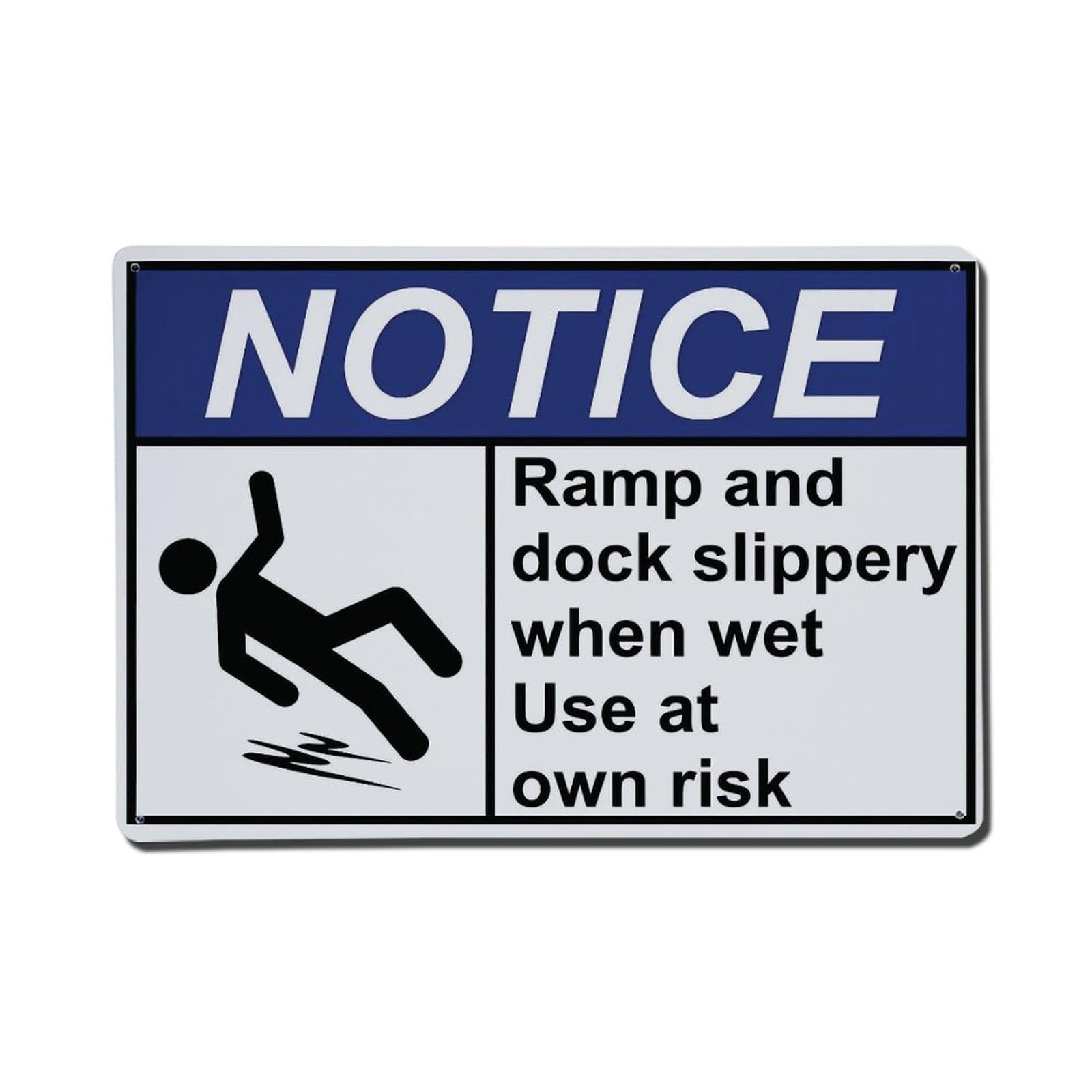 Wet Ramp Dock Slippery Warning Notice Sign Vintage Aluminium Metal Sign, Retro Wall Decor for Home, Bar, Garage & Farmhouse 20x30cm