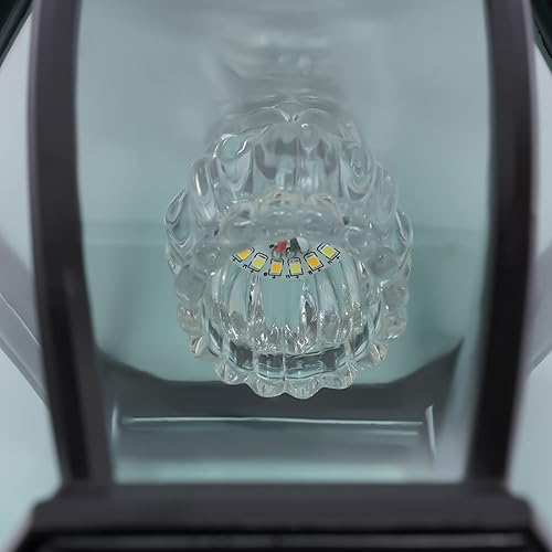 Miniatura 6 de YIYIBYUS Dos luces solares de pilar al aire libre, impermeables, luces de jardín al aire libre, luces solares LED, base hexagonal, luces de pilar de