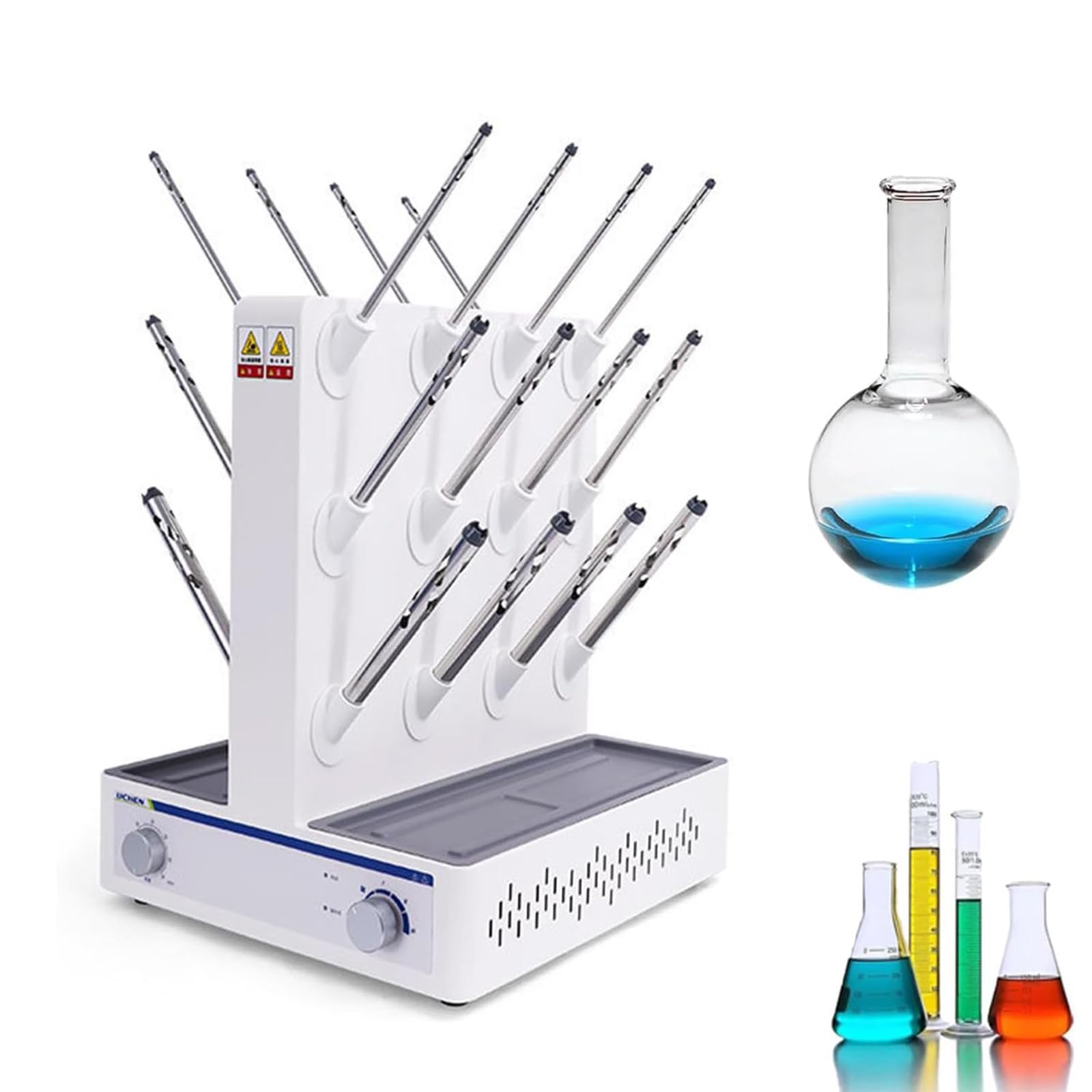 Secador Eléctrico,Secador Aire para Material Vidrio Laboratorio,Temperatura RT~85 ℃,Temporizador 0-1 H,Motor Sin Escobillas,para Tubos Ensayo Y Vasos Precipitados Vidrio