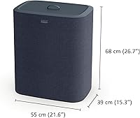 Vista 3 de Joseph Joseph Tota Trio - Cesto separador para ropa sucia de 90 litros/23.8 galones con tapa, 3 bolsas de lavado extraíbles con asas - Negro