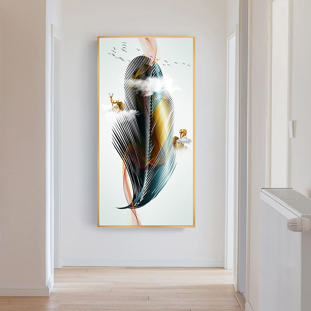 Kit Mosaïque Adulte Plumes Colorées pour Décoration Murale Salon