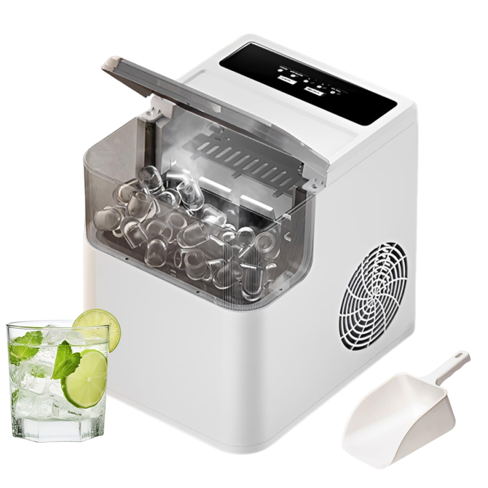 Máquina portátil para hacer hielo en pepitas, tanque de 1,4 L, tamaño ajust