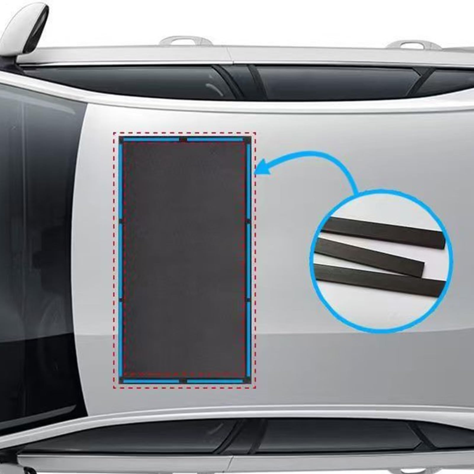 Copertura per tettuccio scorrevole impermeabile, copertura per auto, copertura magnetica in mesh per parasole, protezione UV impermeabile e traspirante per bloccare il calore, protezione UV